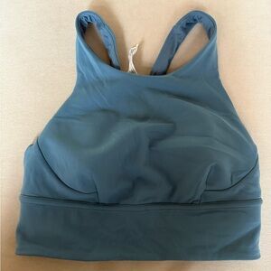 Lululemon High Neck Bra/Cropped Top in Blue